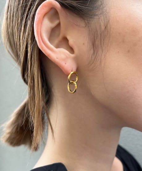 [ピアス] ダブルフープ（素材：ステンレス）