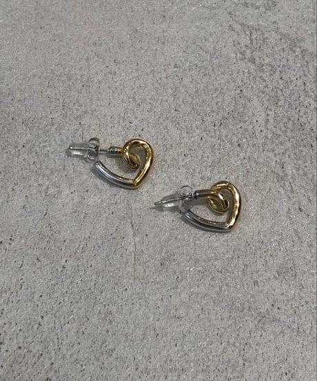 [ピアス] ミックスハート（素材：ステンレス）