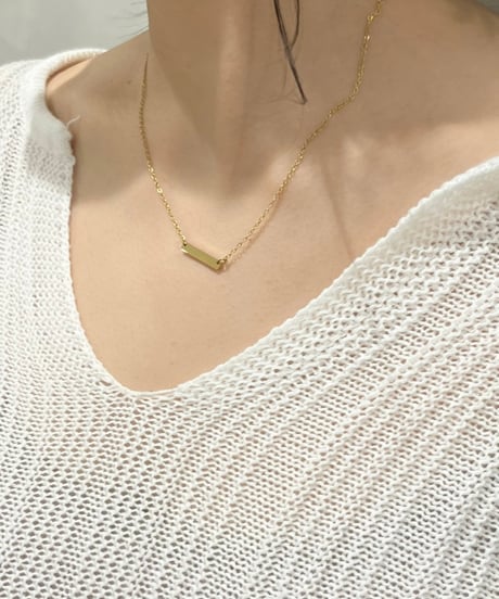[ネックレス] シンプルプレート（素材：ステンレス)