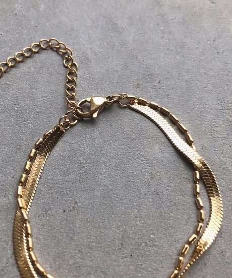 bold snake×ball chain (素材：ステンレス)