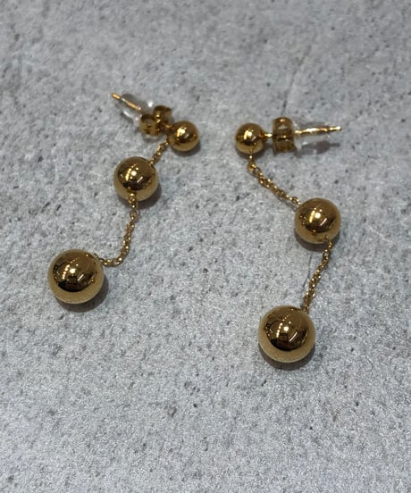 [ピアス]  ボールチェーン（素材：ステンレス）