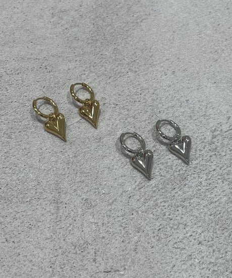 [ピアス] 2wayシャープハート（素材：ステンレス）