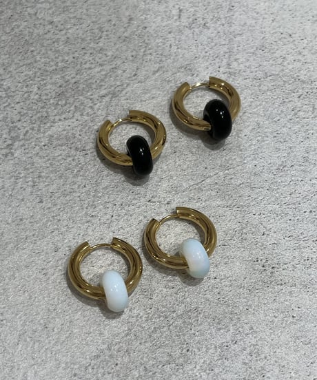 [ピアス]　2wayフープ（素材：ステンレス）