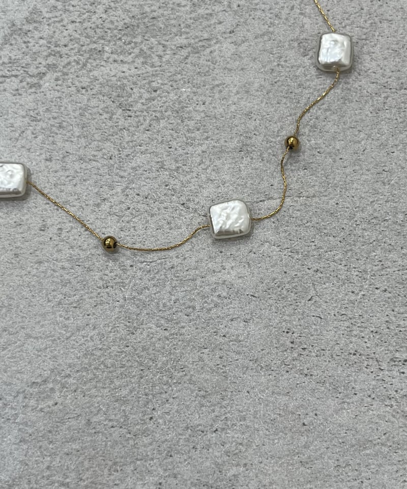 ネックレス] スクエアパール（素材：ステンレス） | auca's STORE