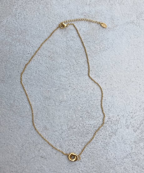 [ネックレス]　ダブルリング（素材：ステンレス）