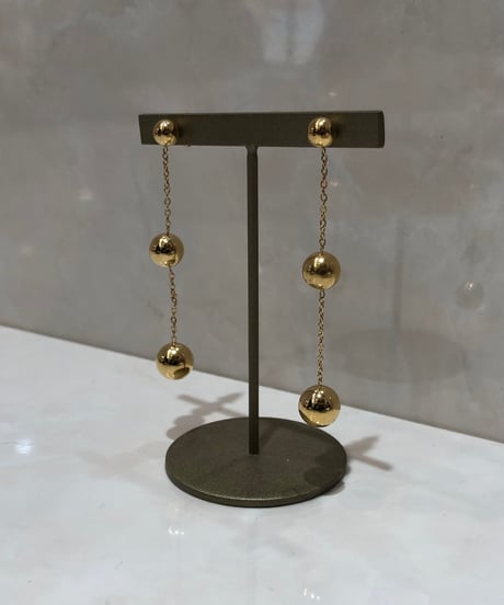 [ピアス]  ボールチェーン（素材：ステンレス）