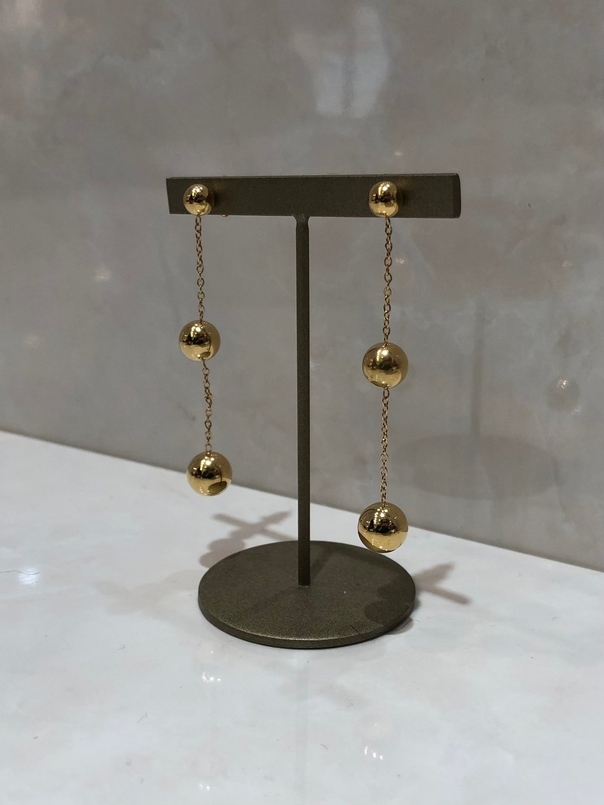 新品未使用　イタリア製ホワイトゴールド　ボールチェーン　ピアス ピアス] ボールチェーン（素材：ステンレス） | auca's STORE