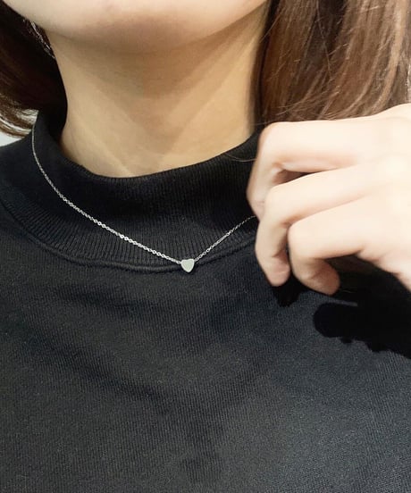 [ネックレス]　スモールハート シルバー（素材：ステンレス）
