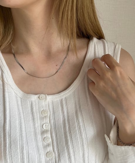 [ネックレス] 2mmボールドネックレス（素材：ステンレス）