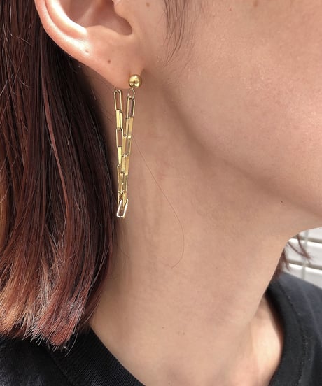 [ピアス] ロングチェーン（素材：ステンレス）