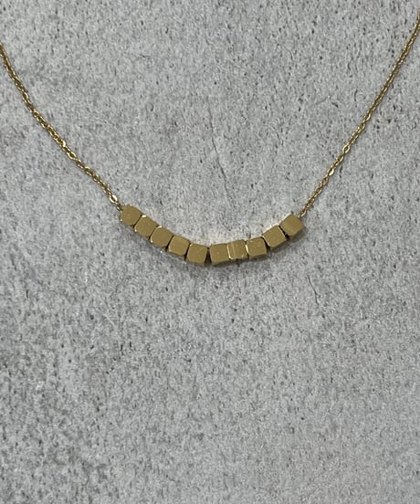 [ネックレス]　シンプルダイスチェーン（素材：ステンレス）