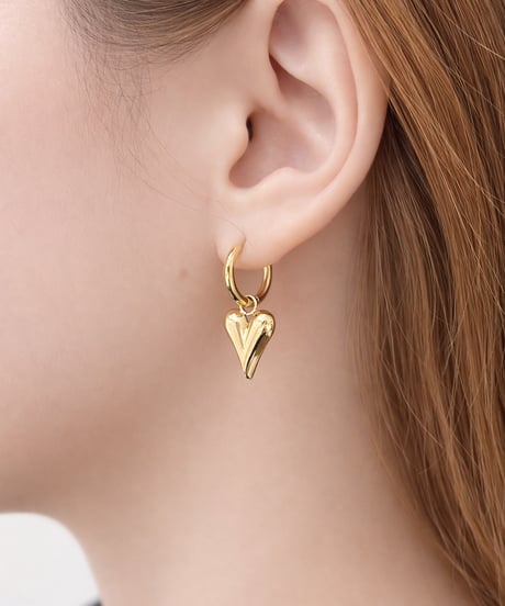 [ピアス] 2wayシャープハート（素材：ステンレス）