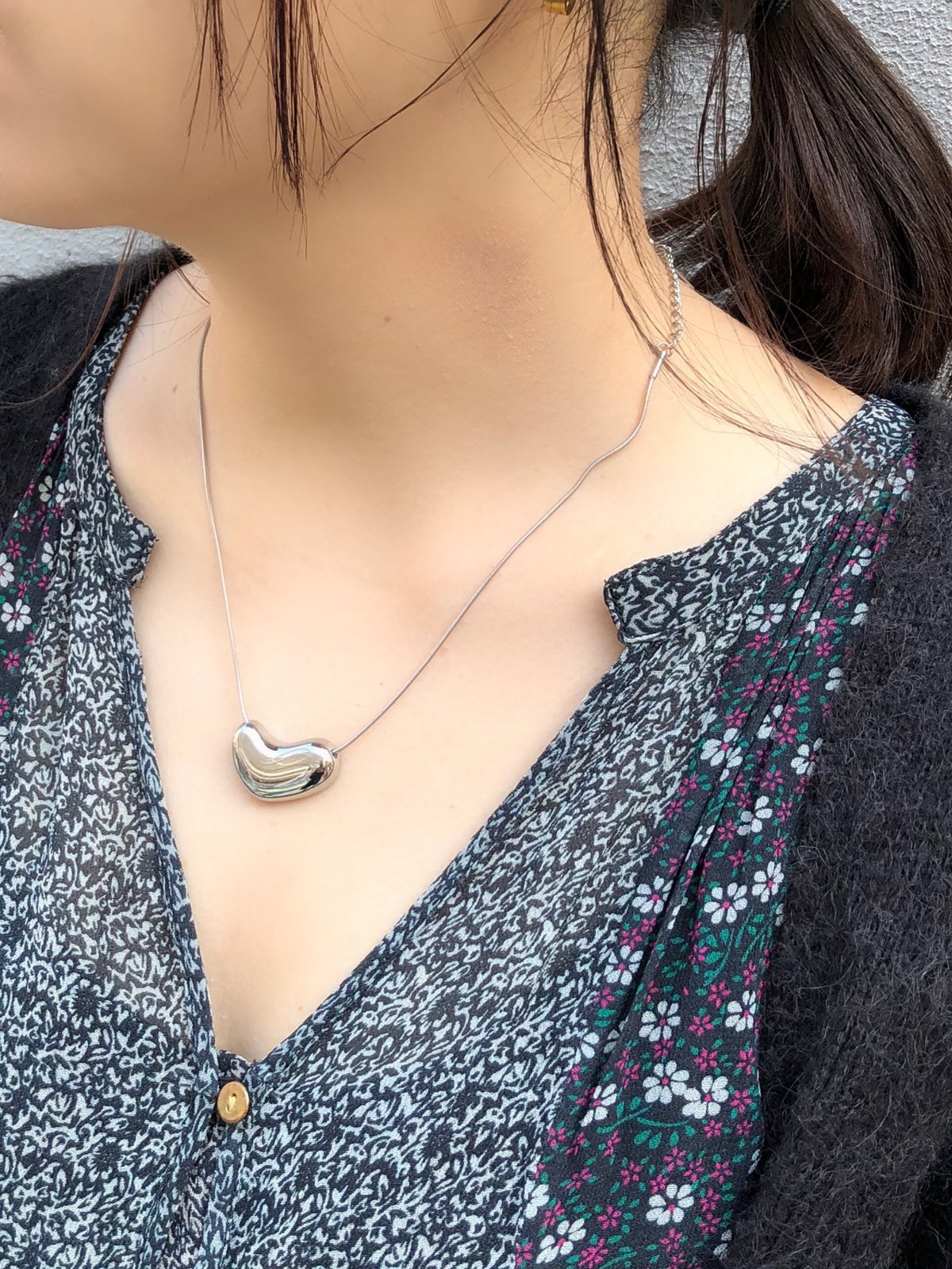 ネックレス]ハートビーンズ（素材：ステンレス) | auca's STORE