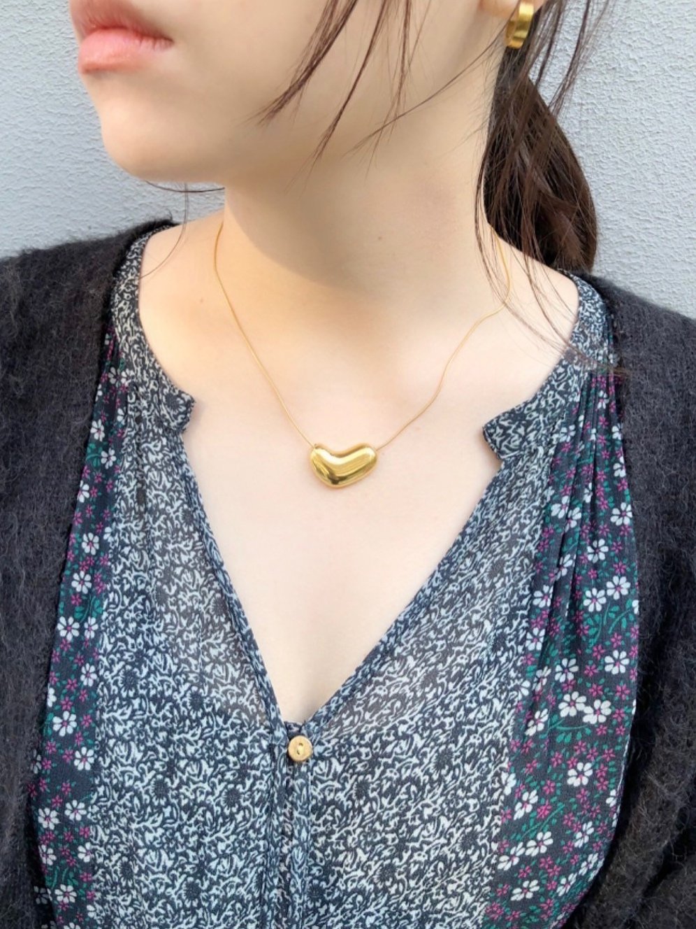 ネックレス]ハートビーンズ（素材：ステンレス) | auca's STORE