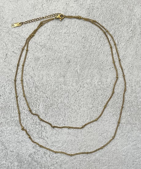 [ネックレス] レイヤードタイニーボール（素材：ステンレス）