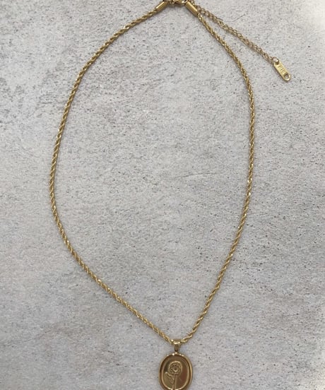 [ネックレス] フラワープレート（素材：ステンレス）