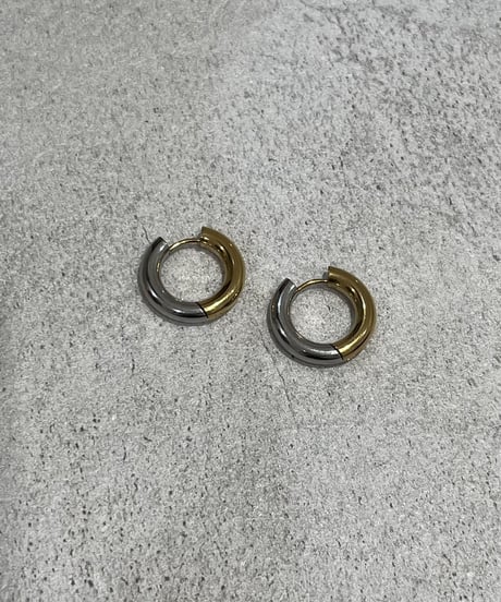 [ピアス] ダブルカラー（素材：ステンレス）