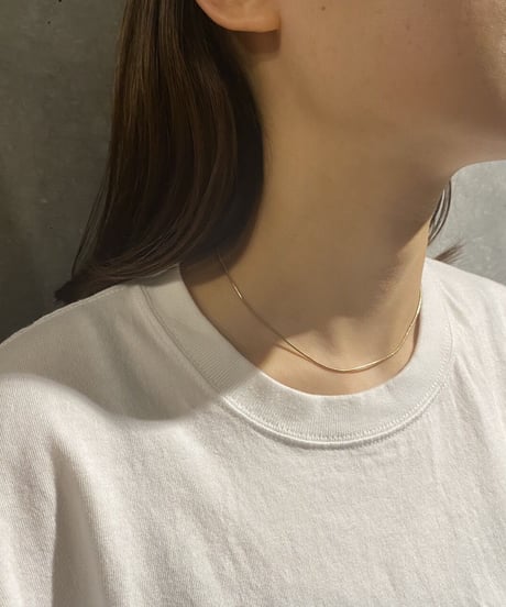 [ネックレス] 1mm スネークショートゴールド（素材：ステンレス）