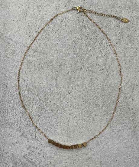 [ネックレス]　シンプルダイスチェーン（素材：ステンレス）