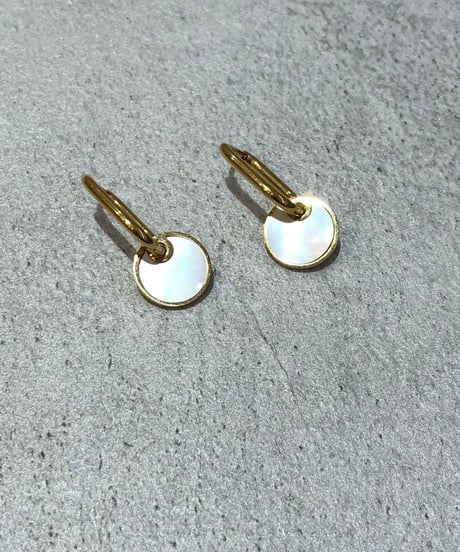 [ピアス] フープシェル（素材：ステンレス）