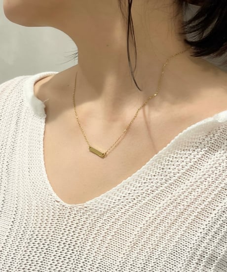 [ネックレス] シンプルプレート（素材：ステンレス)