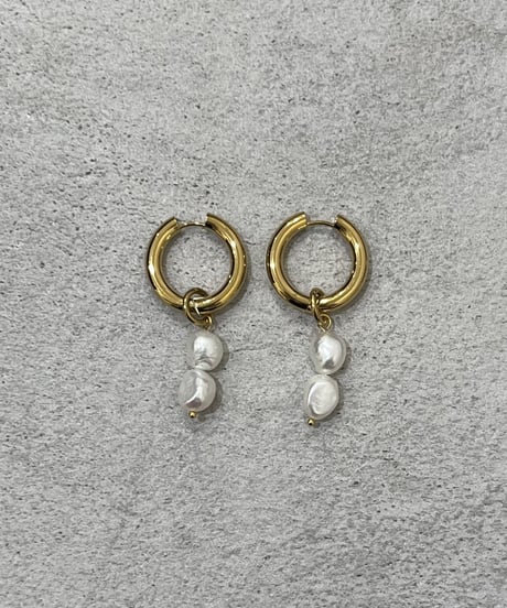 [ピアス] 2wayパール（素材：ステンレス）