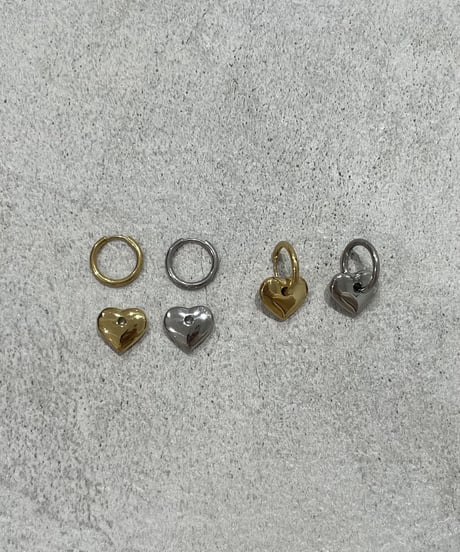 [ピアス]　2wayハート（素材：ステンレス）