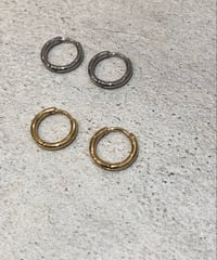 [ピアス] 12mmスキニー フープ/ゴールド/シルバー（素材：ステンレス)