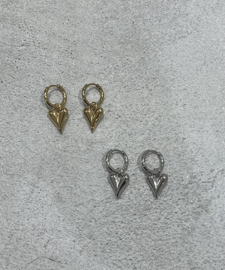 [ピアス] 2wayシャープハート（素材：ステンレス）