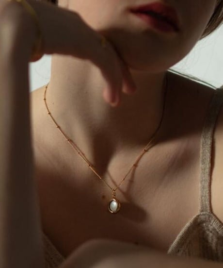 [ネックレス] ボールパール（素材：ステンレス）