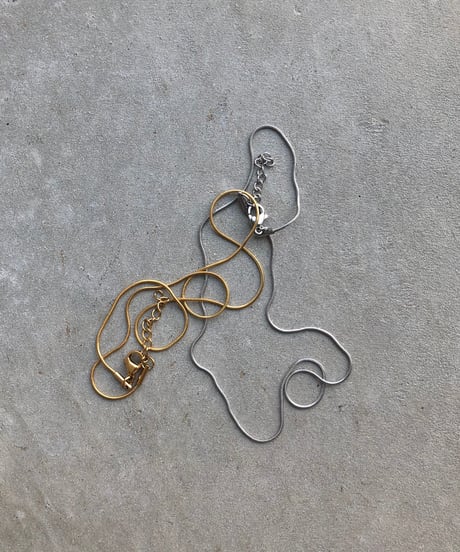[ネックレス] 1mm スネークショートゴールド（素材：ステンレス）