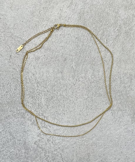 [ネックレス]  レイヤードシンプルチェーン（素材：ステンレス）