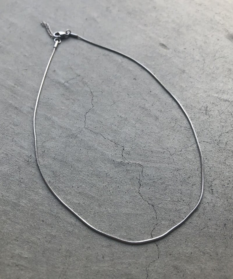 ネックレス] 1mm スネークショートシルバー（素材：ステンレス