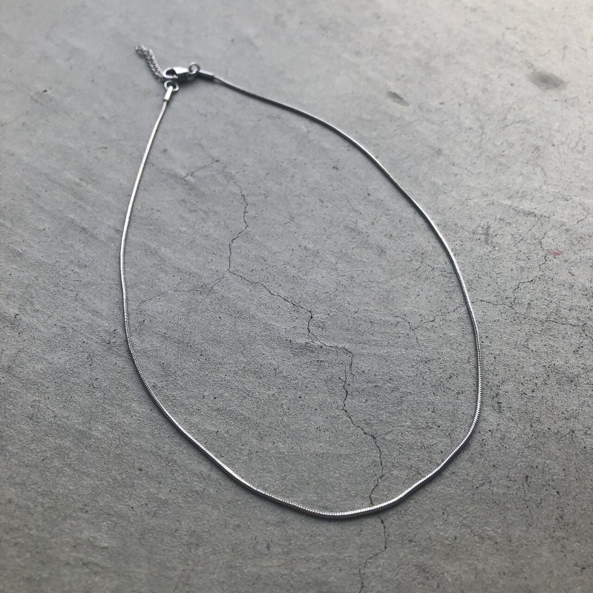 ネックレス] 1mm スネークショートシルバー（素材：ステンレス 