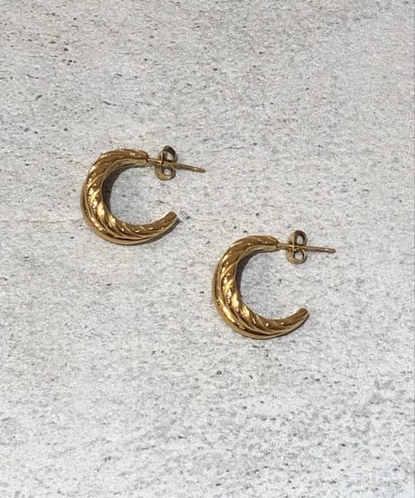 [ピアス] リーフフープ（素材：ステンレス）