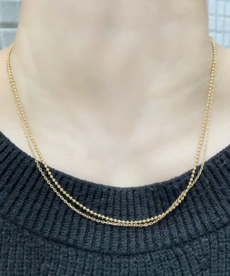 [ネックレス]  レイヤードシンプルチェーン（素材：ステンレス）
