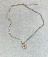 [ネックレス] ダブルカラーコイン（素材：ステンレス）