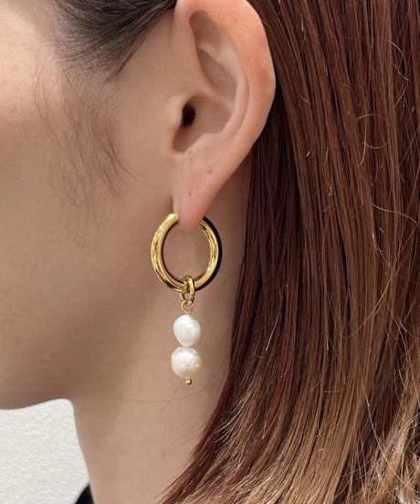 [ピアス] 2wayパール（素材：ステンレス）