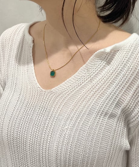 [ネックレス]  ジェルスクエア（素材：ステンレス）
