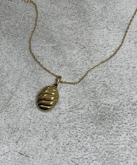 [ネックレス] オーバルウェーブ（素材：ステンレス）