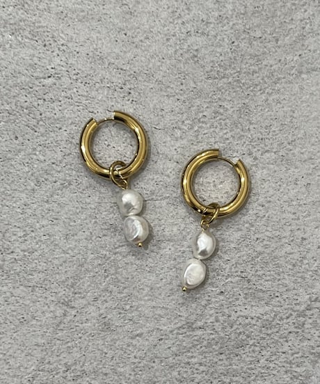 [ピアス] 2wayパール（素材：ステンレス）