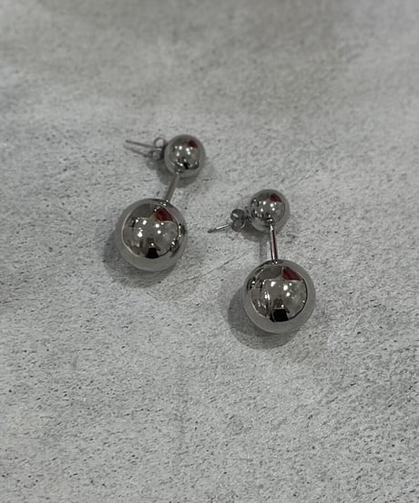 [ピアス] ダブルボール（素材：ステンレス）