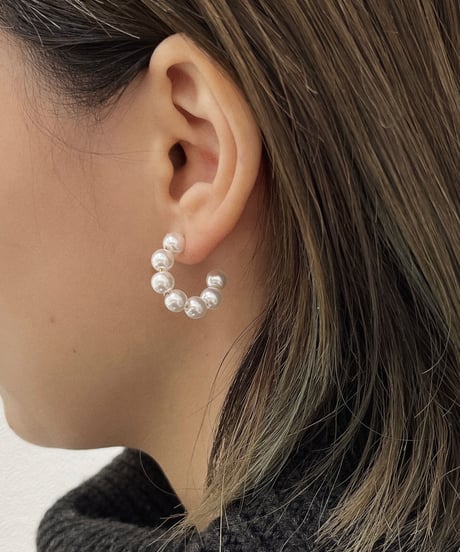 [ピアス] ムーンパール（素材：ステンレス）