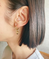 [ピアス] 2wayチェーン ゴールド（素材：ステンレス）