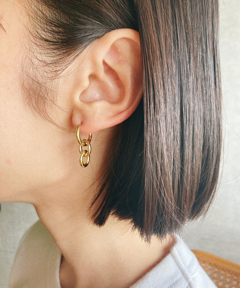 ピアス] 2wayチェーン ゴールド（素材：ステンレス） | auca's STORE
