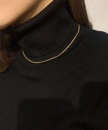 [ネックレス] 1mm スネークショートゴールド（素材：ステンレス）