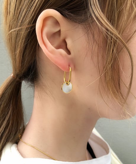 [ピアス] フープシェル（素材：ステンレス）