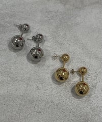 [ピアス]　ダブルボール（素材：ステンレス）