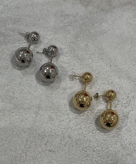[ピアス] ダブルボール（素材：ステンレス）