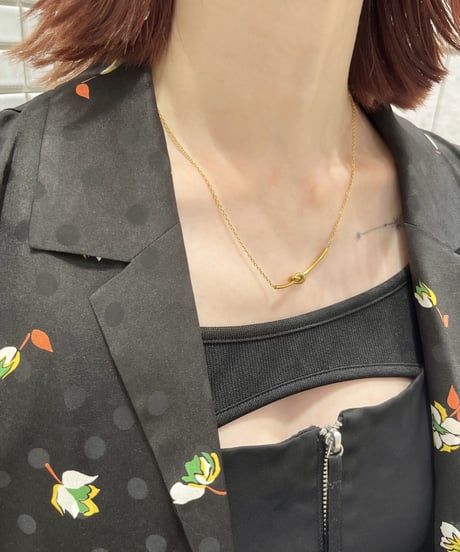 [ネックレス]  ロングノット（素材：ステンレス）